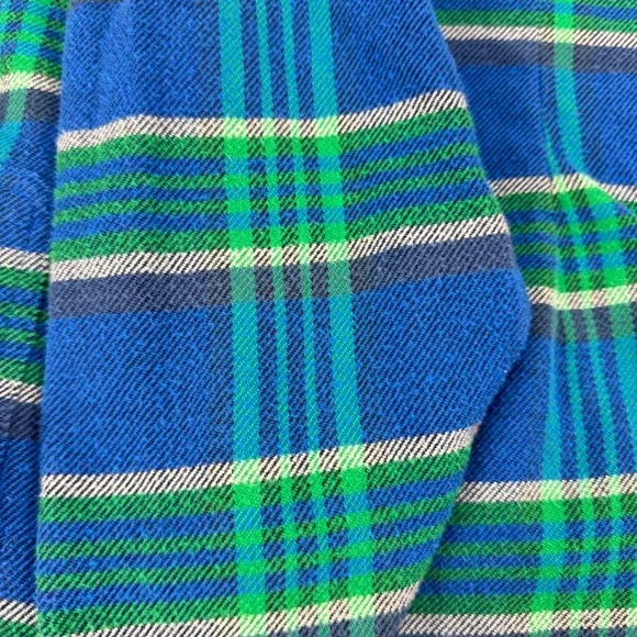 Patagonia Womens 2 Organic Cotton Flannel Plaid Button Down Shirt Blue Green - Picture 5 of 16